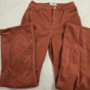OLD NAVY Women's Rust Corduroy Jeans Higher High-Rise Flare Leg Smooth Pocket 6P